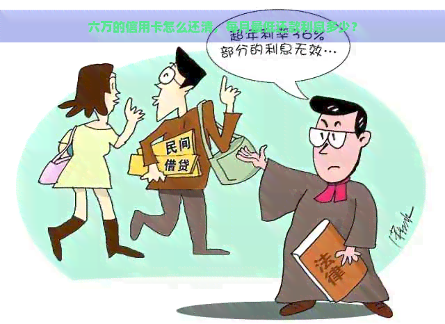 六万的信用卡怎么还清，每月更低还款利息多少？