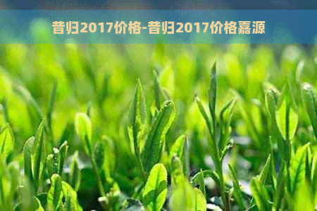 昔归2017价格-昔归2017价格嘉源