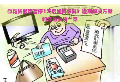 微粒贷额度暂停1天后如何恢复？逾期解决方案和注意事项一览