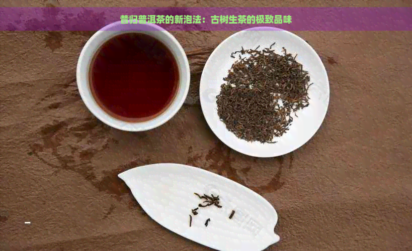 昔归普洱茶的新泡法：古树生茶的极致品味