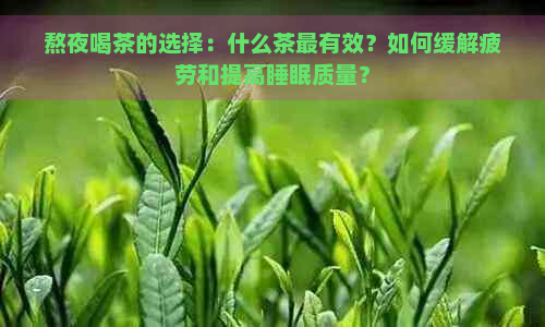 熬夜喝茶的选择：什么茶最有效？如何缓解疲劳和提高睡眠质量？