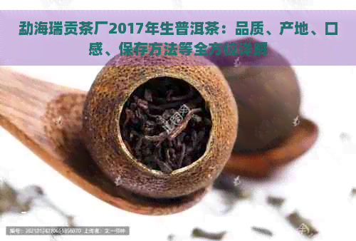 勐海瑞贡茶厂2017年生普洱茶：品质、产地、口感、保存方法等全方位详解