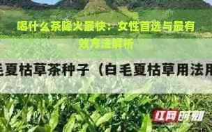 喝什么茶降火最快：女性首选与最有效方法解析