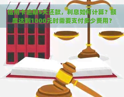 信用卡逾期5天还款，利息如何计算？额度达到1000元时需要支付多少费用？