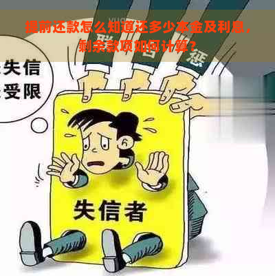 提前还款怎么知道还多少本金及利息，剩余款项如何计算？