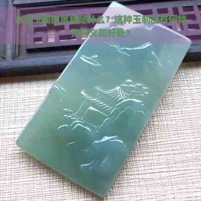 水草玉镯的寓意是什么？这种玉制品有何特殊含义和好处？