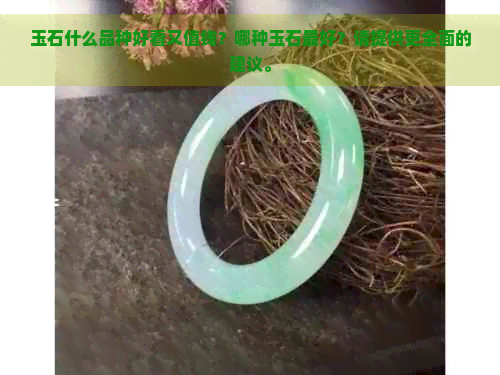 玉石什么品种好看又值钱？哪种玉石更好？请提供更全面的建议。