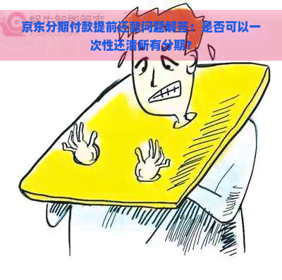 京东分期付款提前还款问题解答：是否可以一次性还清所有分期？