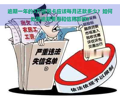 逾期一年的5万信用卡应该每月还款多少？如何处理逾期费用和信用影响？