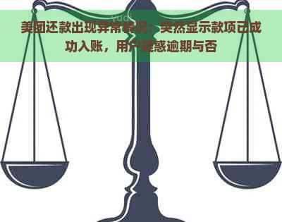 美团还款出现异常情况：突然显示款项已成功入账，用户疑惑逾期与否