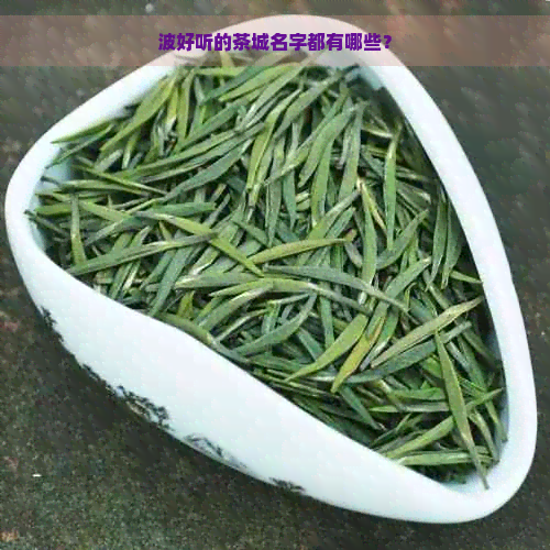 波好听的茶城名字都有哪些？