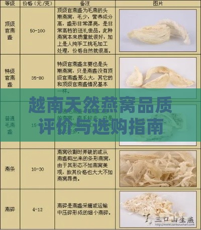 越南天然燕窝品质评价与选购指南