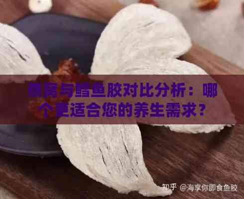 燕窝与鳕鱼胶对比分析：哪个更适合您的养生需求？