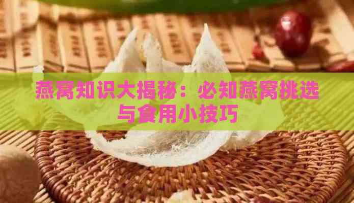 燕窝知识大揭秘：必知燕窝挑选与食用小技巧