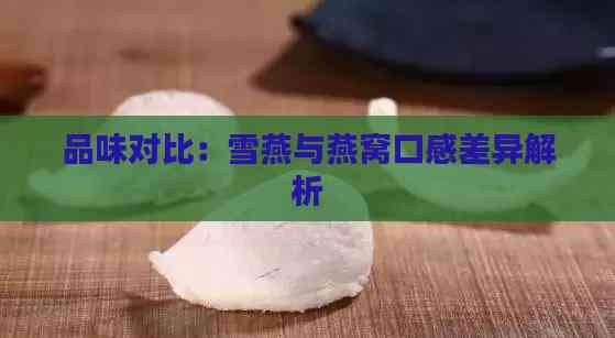 品味对比：雪燕与燕窝口感差异解析