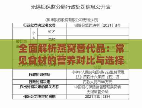 全面解析燕窝替代品：常见食材的营养对比与选择指南