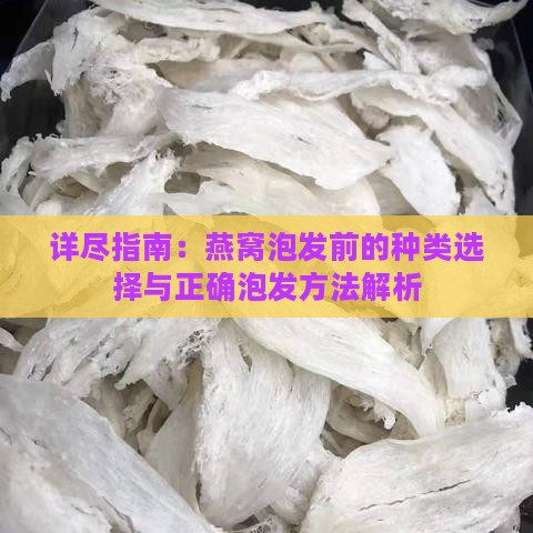 详尽指南：燕窝泡发前的种类选择与正确泡发方法解析