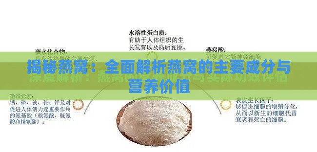 揭秘燕窝：全面解析燕窝的主要成分与营养价值