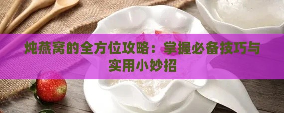 炖燕窝的全方位攻略：掌握必备技巧与实用小妙招