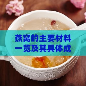 燕窝的主要材料一览及其具体成分