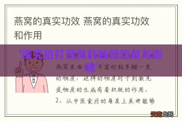 揭秘拍打燕窝的多种益处：全面解析其对健康的促进作用与实用技巧