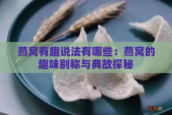 燕窝有趣说法有哪些：燕窝的趣味别称与典故探秘