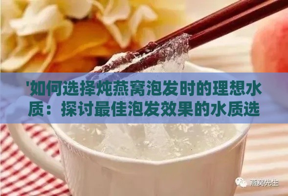 '如何选择炖燕窝泡发时的理想水质：探讨更佳泡发效果的水质选择'