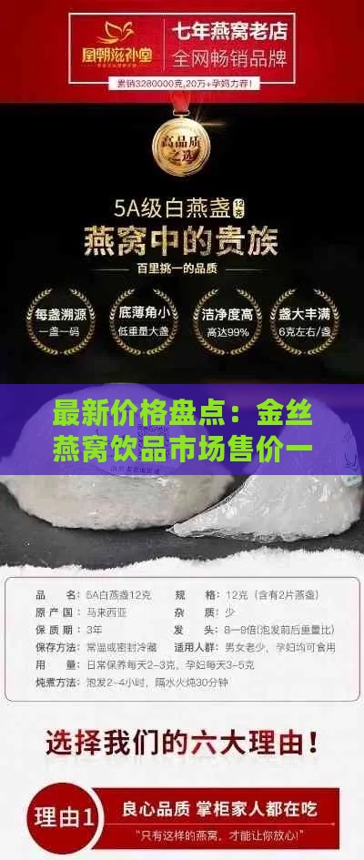 最新价格盘点：金丝燕窝饮品市场售价一览