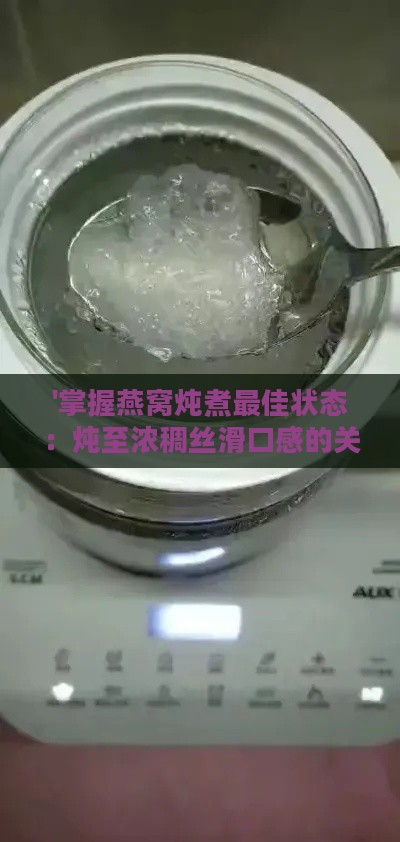 '掌握燕窝炖煮更佳状态：炖至浓稠丝滑口感的关键技巧'