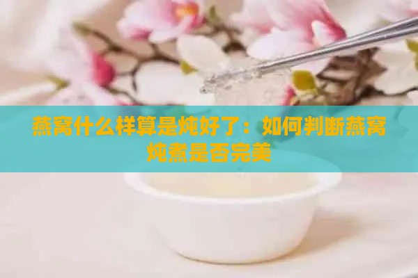 燕窝什么样算是炖好了：如何判断燕窝炖煮是否完美