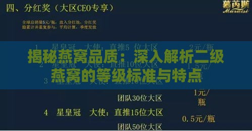 揭秘燕窝品质：深入解析二级燕窝的等级标准与特点