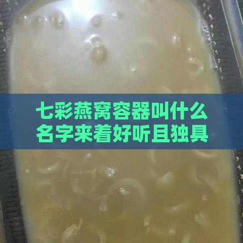 七彩燕窝容器叫什么名字来着好听且独具特色