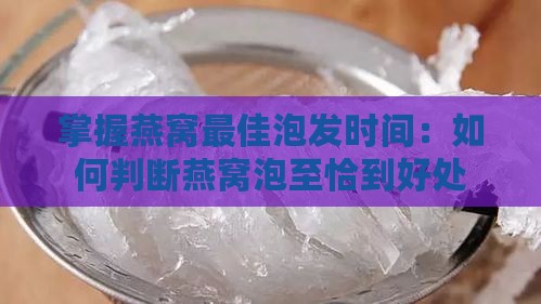 掌握燕窝更佳泡发时间：如何判断燕窝泡至恰到好处