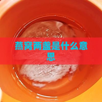 燕窝两盏是什么意思