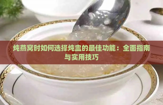 炖燕窝时如何选择炖盅的更佳功能：全面指南与实用技巧