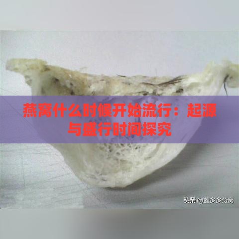 燕窝什么时候开始流行：起源与盛行时间探究