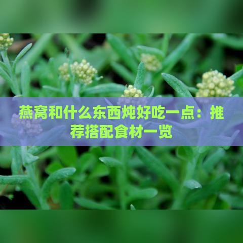 燕窝和什么东西炖好吃一点：推荐搭配食材一览