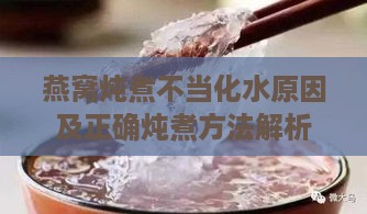 燕窝炖煮不当化水原因及正确炖煮方法解析