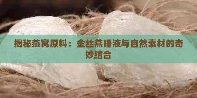 揭秘燕窝原料：金丝燕唾液与自然素材的奇妙结合