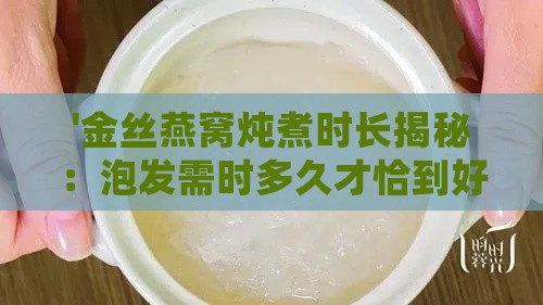 '金丝燕窝炖煮时长揭秘：泡发需时多久才恰到好处'