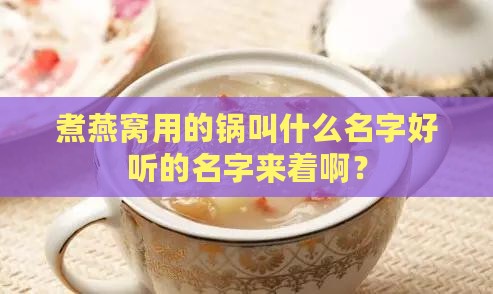 煮燕窝用的锅叫什么名字好听的名字来着啊？