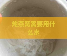 炖燕窝需要用什么水