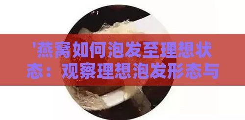 '燕窝如何泡发至理想状态：观察理想泡发形态与技巧'