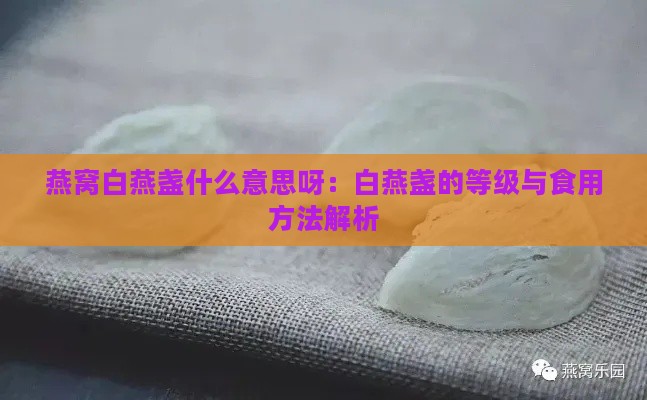 燕窝白燕盏什么意思呀：白燕盏的等级与食用方法解析