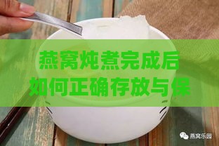 燕窝炖煮完成后如何正确存放与保鲜：全方位指南