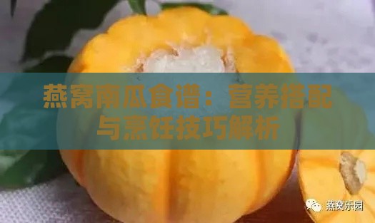 燕窝南瓜食谱：营养搭配与烹饪技巧解析