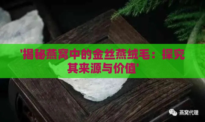 '揭秘燕窝中的金丝燕绒毛：探究其来源与价值'