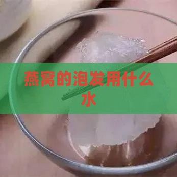 燕窝的泡发用什么水