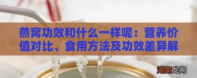 燕窝功效和什么一样呢：营养价值对比、食用方法及功效差异解析