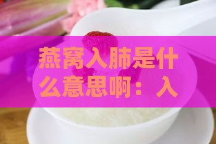 燕窝入肺是什么意思啊：入肺生气，入肾滋水，入胃补中，补而不燥，润而不滞